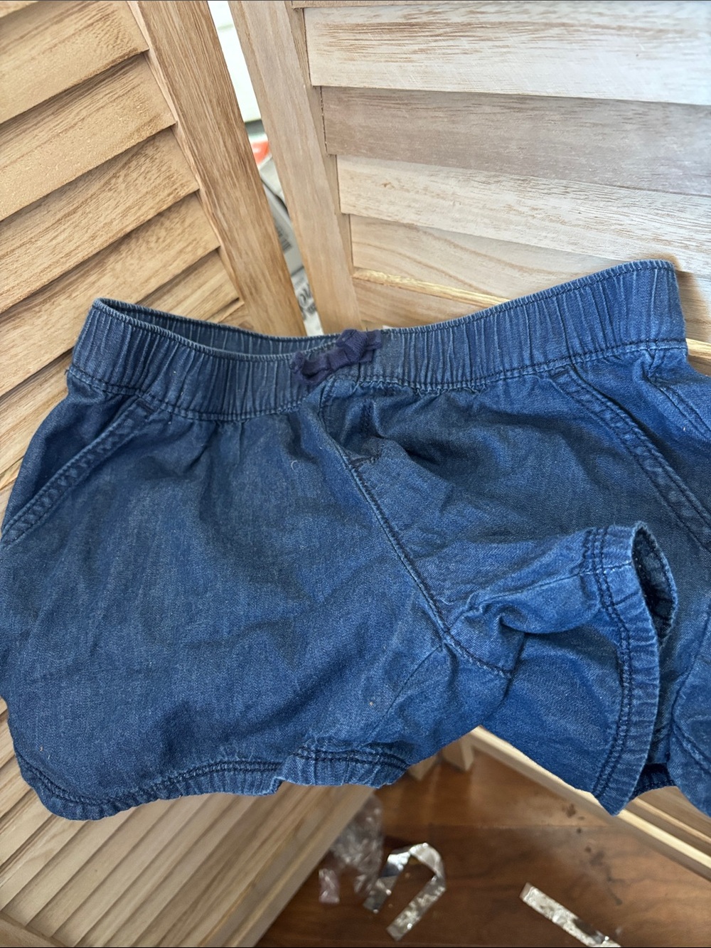 Place Indigo Denim-Style Elastic Waist Shorts 8 Plus